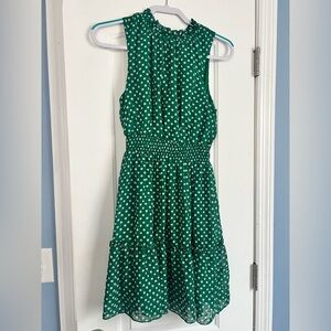 Green Polka Dot Midi Dress